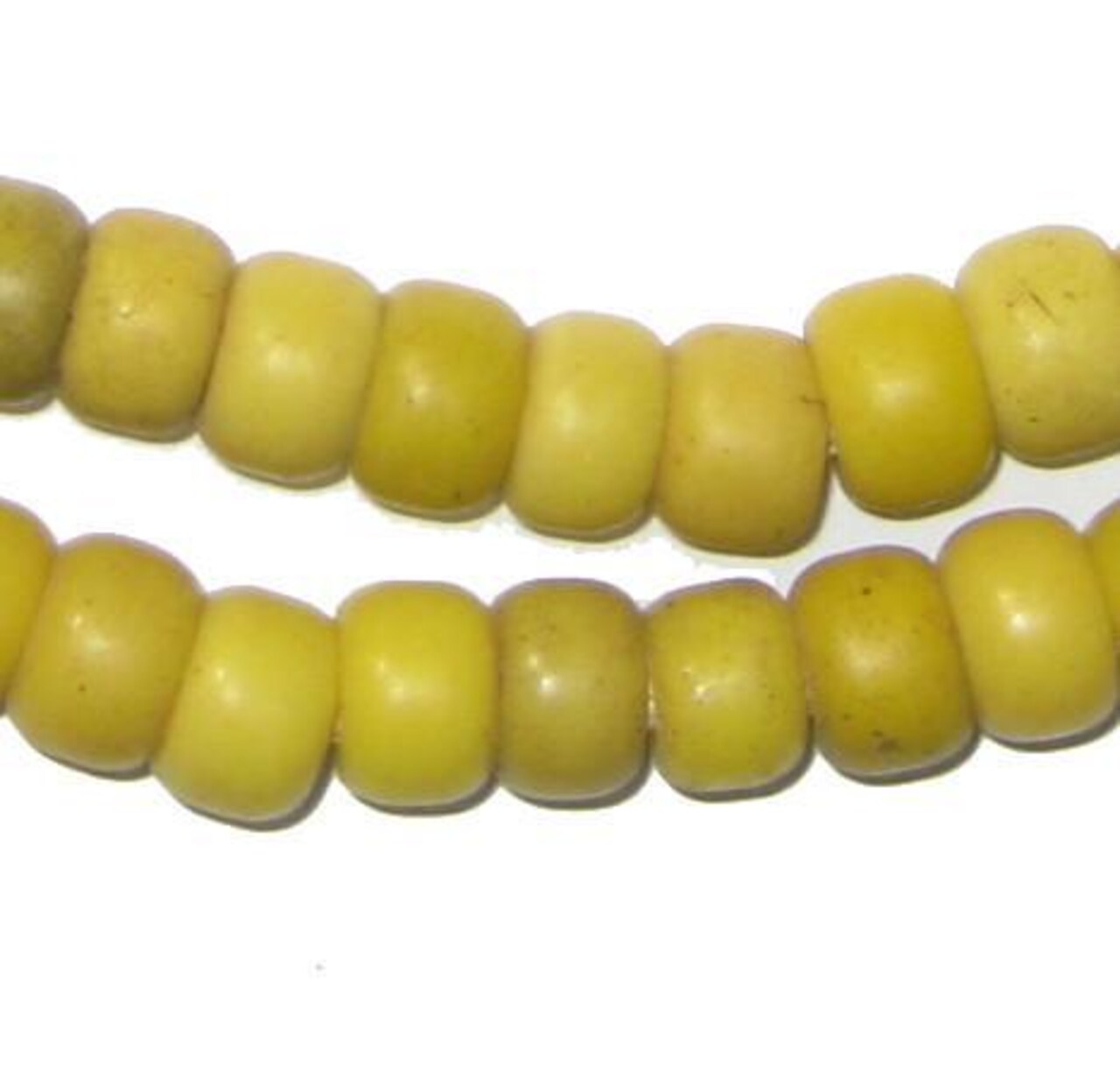 The Bead Chest Yellow Padre Beads, Full Strand of Vintage Glass Trade Beads